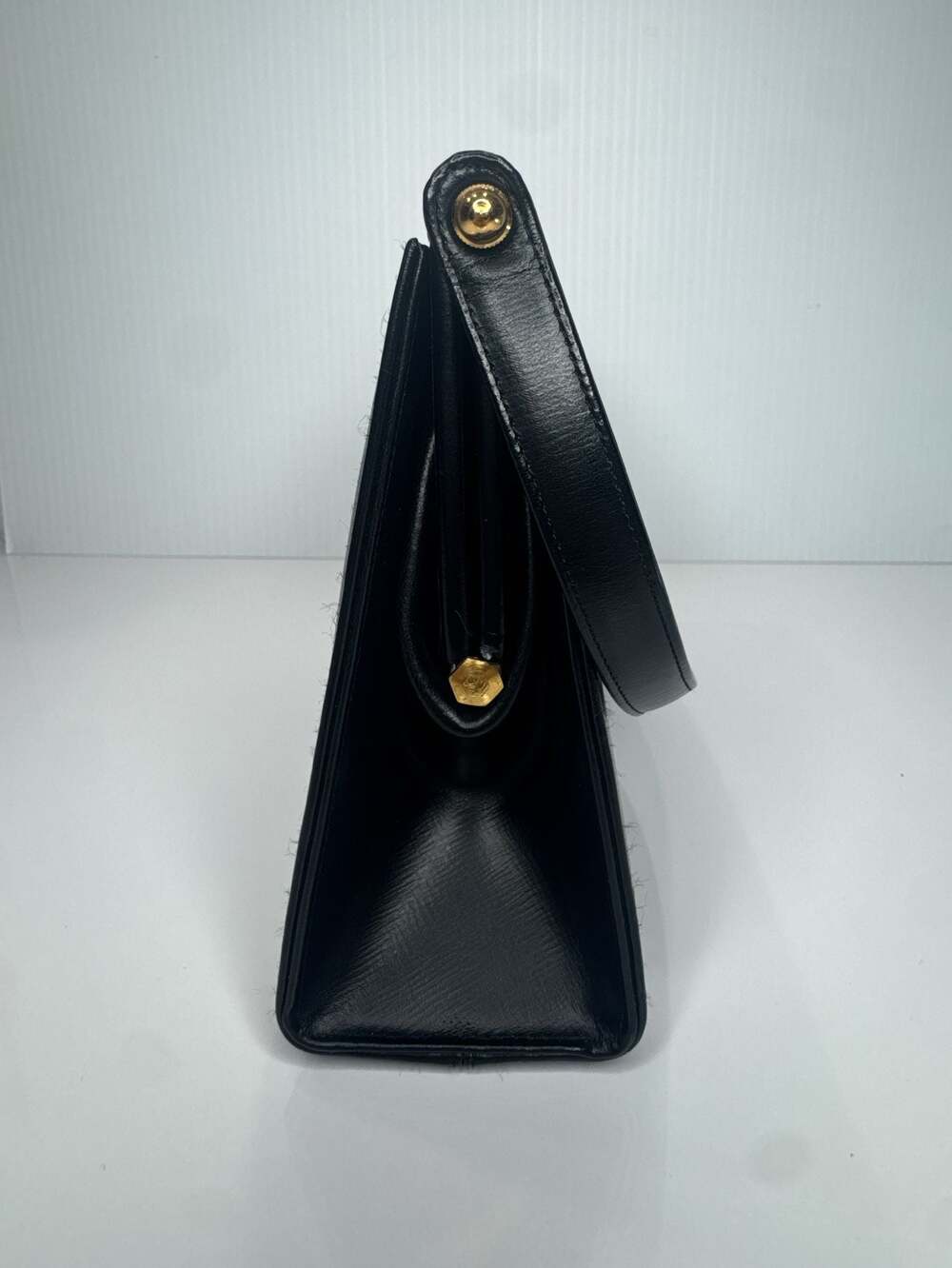 Vintage Coblentz Original Black Leather Designer Handbag with Jeweled Ornate Cla - Picture 5 of 9